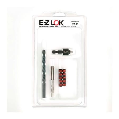 E-Z Lok Thread Repair Kit, Self Locking Thread Inserts, #10-24x5/16"-18, Steel EZ-310-3